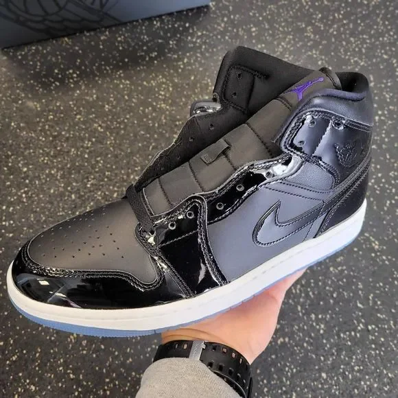 Nike Jordan 1 Mid Space Jam Black Sneakers DV1337-004 GS Size 6Y/Women's 7.5 - Picture 8 of 8